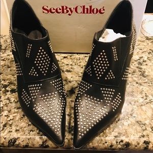 See by Chloe new black shoes w studs. Size 38.5